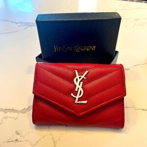 Brand new in box women’s red wallet with silver logo